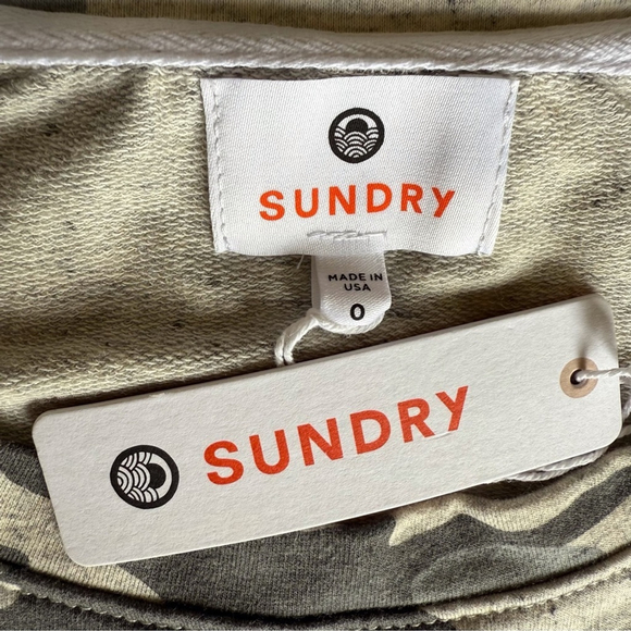 Sundry Anthropologie Gray Camo Sweatshirt NWT XS - Picture 5 of 6